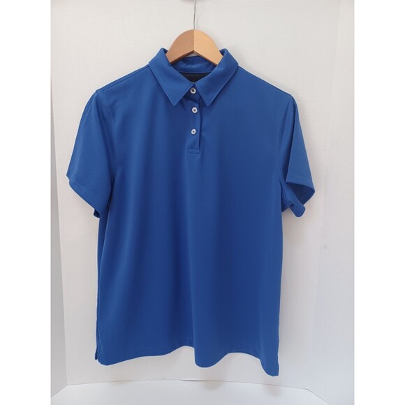 Lands' End School Uniform Women's Short Sleeve Interlock Polo Shirt Large‎ 14-16 - Picture 1 of 6